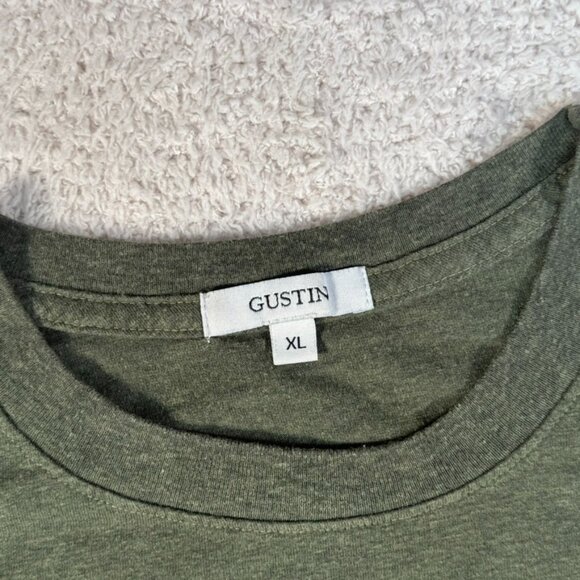 Gustin Mens Short Sleeve Tee T Shirt Green Size XL Workwear Basic Casual Cotton - Picture 5 of 9